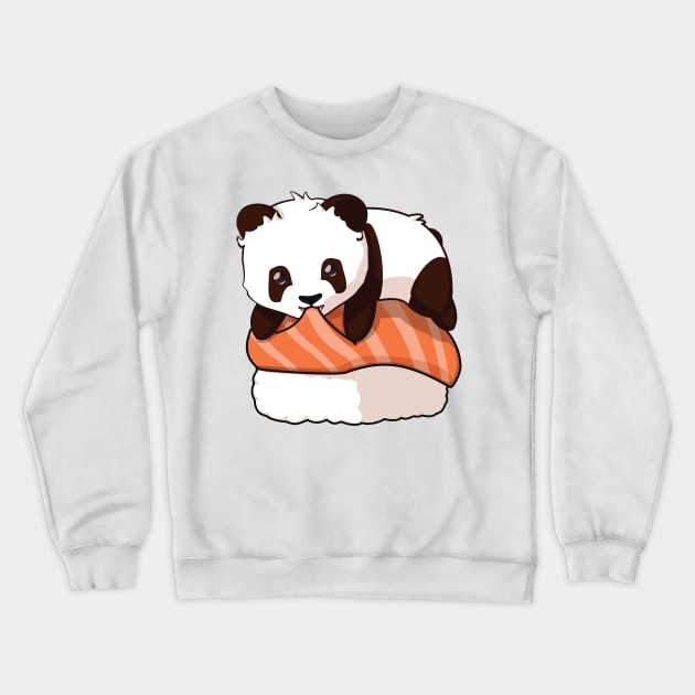 Panda Salmon Sushi Crewneck Sweatshirt by Myanko